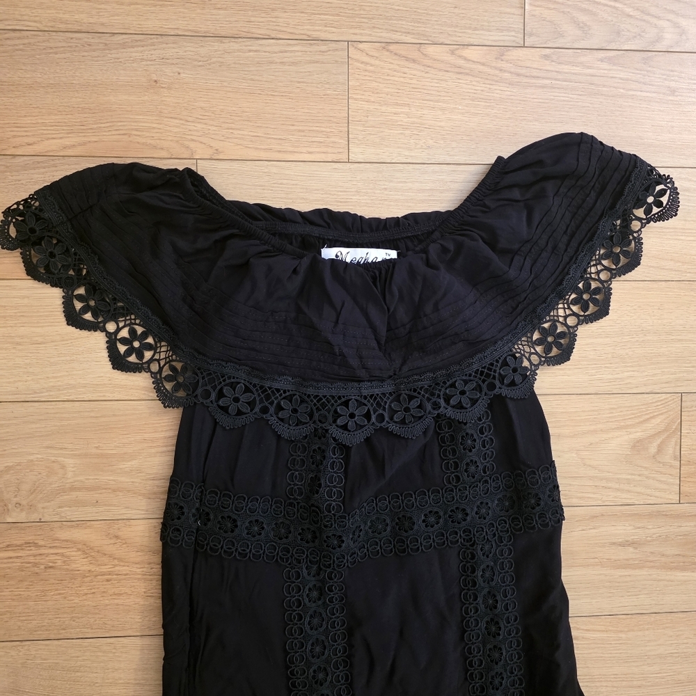 Meghan Los Angeles Off The Shoulder Maxi Dress- M - Picture 3 of 13